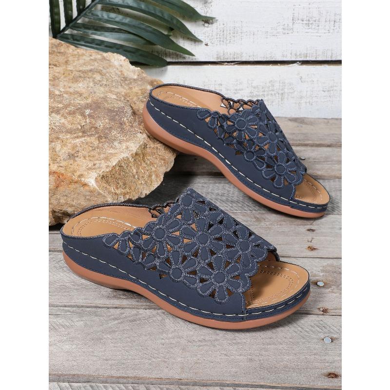 Summer New Wedge Slippers Women's 2025 Plus Size Platform Cutout Sandals