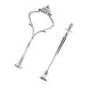 3 Set Cake Plate Stand Handle Hardware 2 Tier Cupcake Tray Fruit Plate Fitting Holder Small Crown Shaped Silver