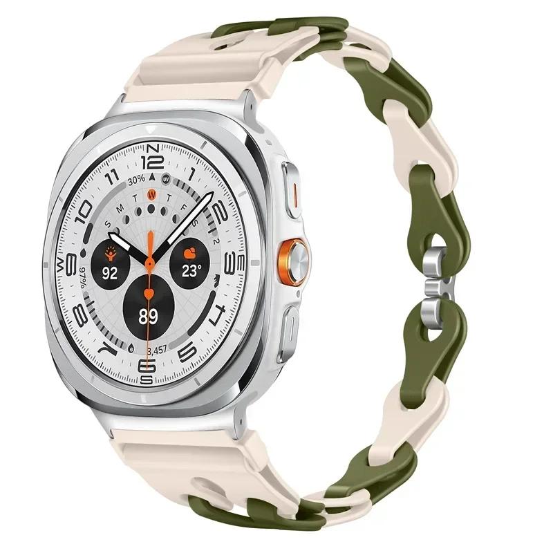 Silicone Chain Strap for Samsung Galaxy Watch 2025/7 Ultra 47mm Wristband Band Bracelet for Galaxy Watch ultra 2025 Watchband