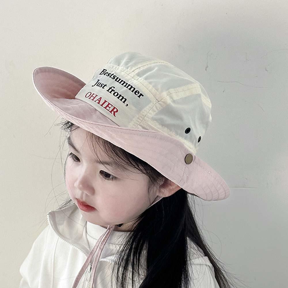 Korean Style Summer Kid Sun Hat Comfortable Quick-dry Fisherman Hat Candy Color Bucket Cap  Boys