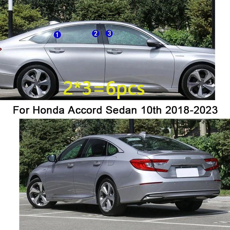 Car TPU/Glossy Mirror Pillar Post Cover Door Trim Window Stickers Accessories For Honda Accord Sedan 10th 2018  -