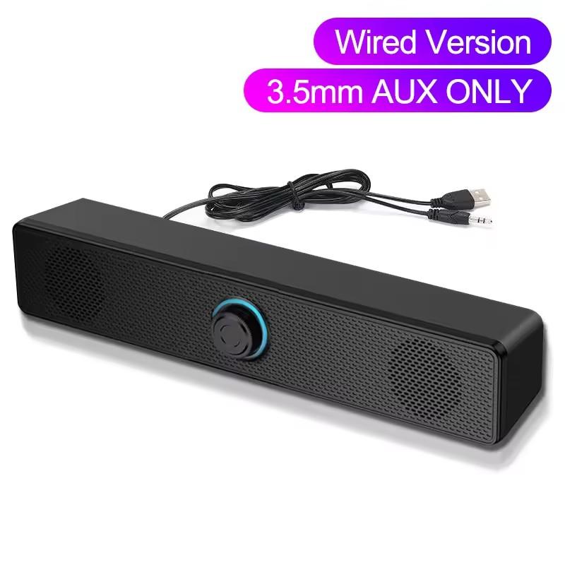 PC Soundbar Wired and Wireless Bluetooth Speaker USB Powered Soundbar for TV PC Laptop Gaming Home Theater Surround Audio System