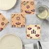 Coaster Set of 4 Beautiful Diwali Festive Tea Coasters with Stand Designer Quality for Tea Cups,Coffee Mugs and Glasses