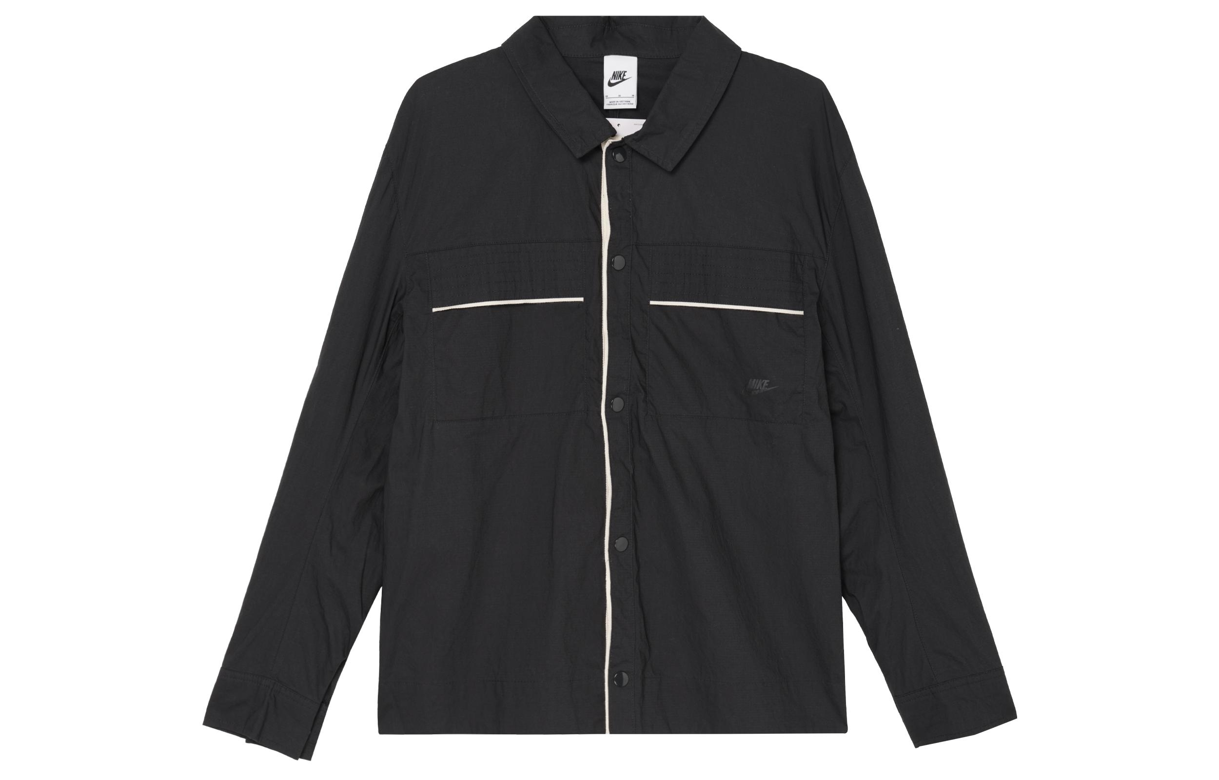 Куртки Nike Мужские Черные Лацканы Умеренные Другое DM6640-045 L