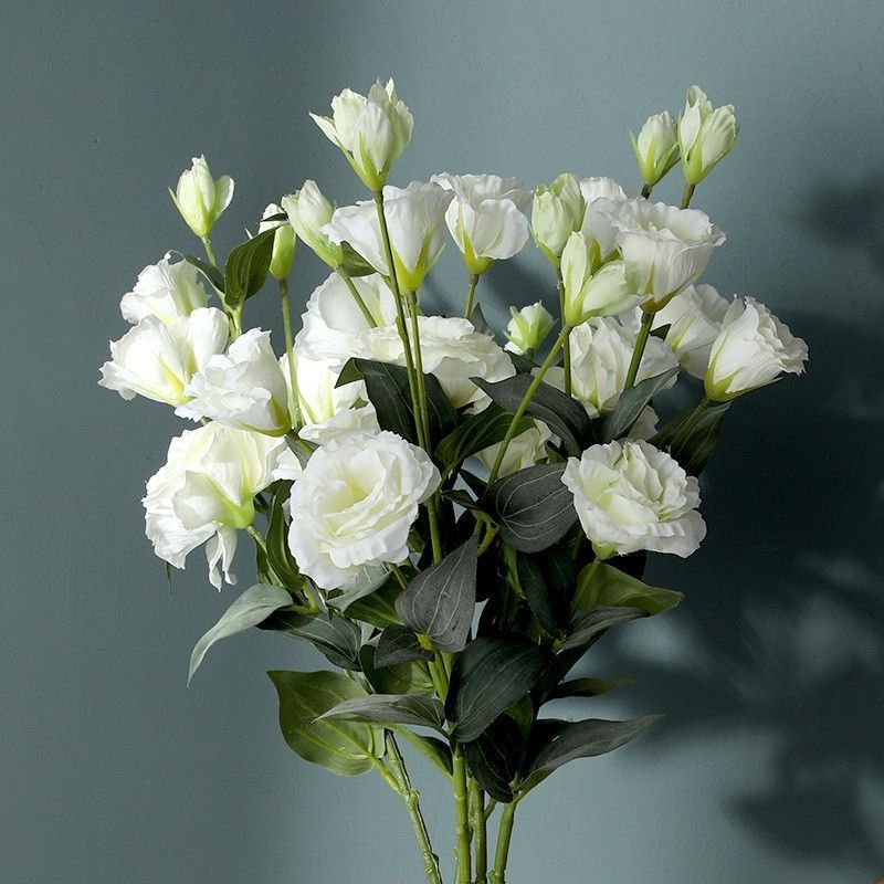 27.5 Inch Artificial Lisianthus Silk Flowers for Home Decor Wedding Bouquet Elegant Decoration