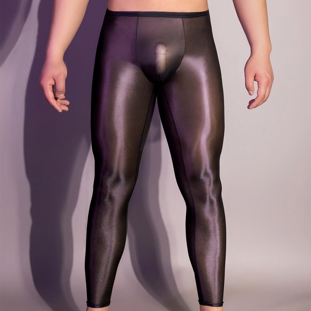 Leggings Shiny Leggings Mens Underwear See Through Sexy