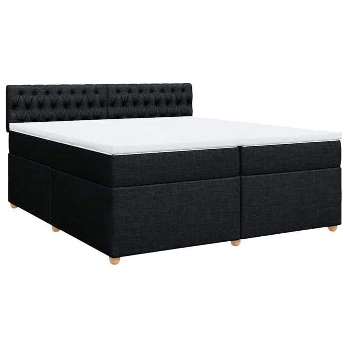 Maison Exclusive - Sommier à lattes de lit avec matelas Noir 200x200 cm Tissu