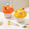 Creative Mushroom Fruit Fork Anti-scald Cute Toothpick with Holder  Household