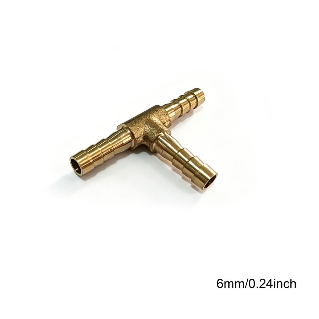 4/5/6/8/10/12/14/19mm Hose Barb Tail Tee 3 Ways Reudcing Brass Pipe Fitting Splitter Coupler Adapter Connector Water Gas Oil