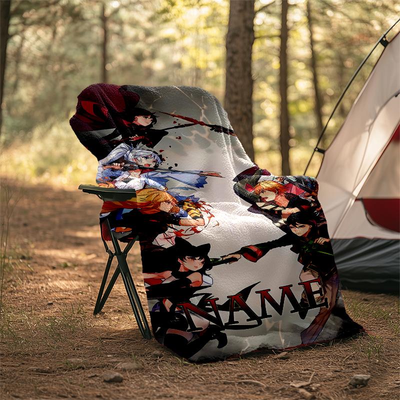 Personalized Custom Name Blanket - RWBY Volume Print Design,Blanket for Sofa,Bed,Travel,Camping - Soft and Warm, Great Gift