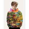 Children's Clothing Autumn Hoodie Cartoon Colorful Animal Print Dinosaur Hoodies for Kids Spring Fashion Long Sleeve Tracksuit