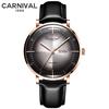 Carnival Marke 3D Gewölbtes Zifferblatt Luxus Automatikuhr für Mann Leder Wochentag Datum MIYOTA Mechanische Uhr Sport-Armbanduhr Männlich