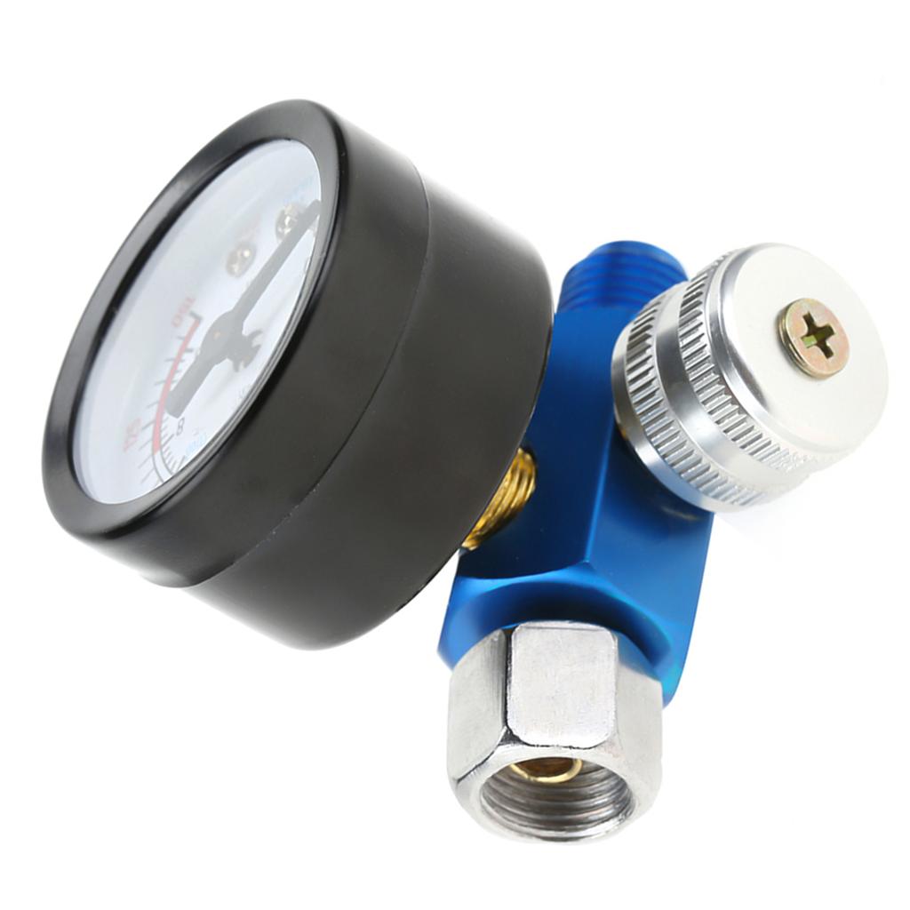 14" Spray Paint Gun Air Pressure Regulator Pressure Gauge Pneumatic Tool Accessory