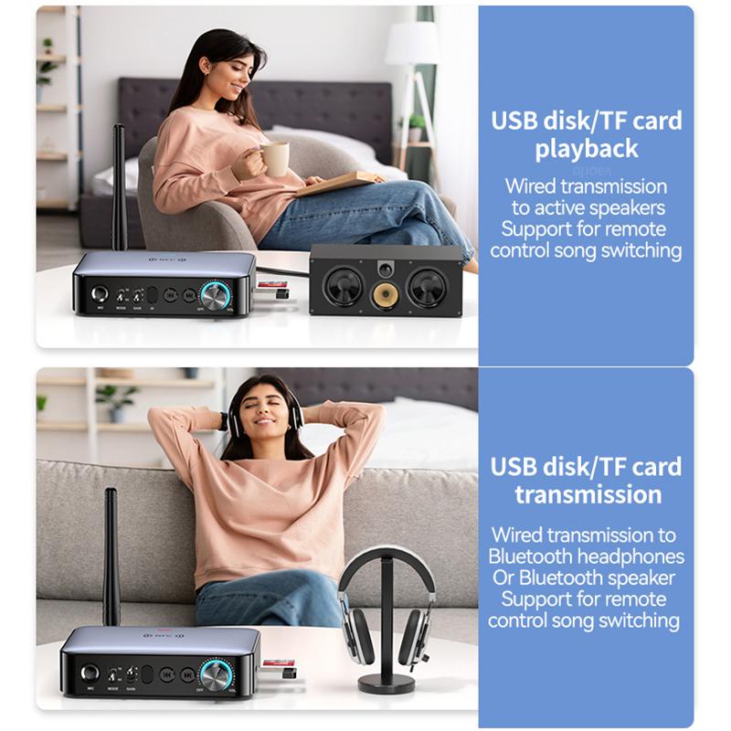 Odbiornik audio Bluetooth M16 Nadajnik NFC 3,5 mm AUX 2RCA U-Disk TF 6,5 Mikrofon Współosiowy DSP Dekodowanie Muzyka HIFI Bezprzewodowy adapter