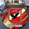 Custom Name Al Ahly SC Round Area Rug,Carpet Rug for Living Room Bedroom Sofa Playroom Decor,Non-slip Floor Mat