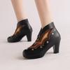 Women's high-heeled single shoes spring and autumn waterproof table thick-heeled color matching large-size single shoes