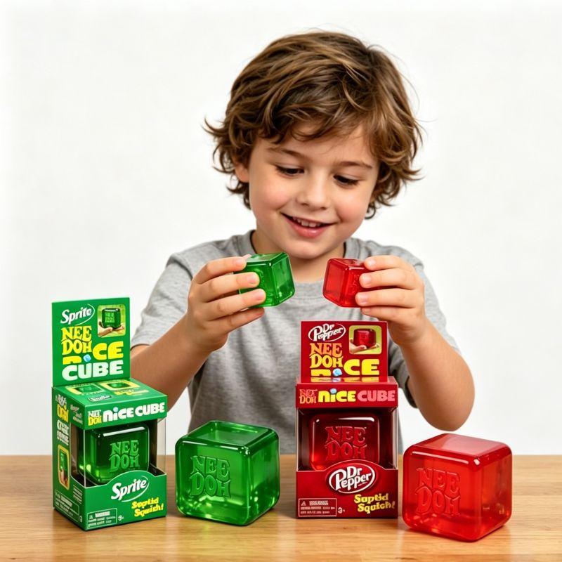 Nuovo Needoh Nice Cube Antistress Sensoriale Strumento Fidget per Ansia e Concentrazione Cubo Sensoriale da Scrivania per Adulti e Bambini