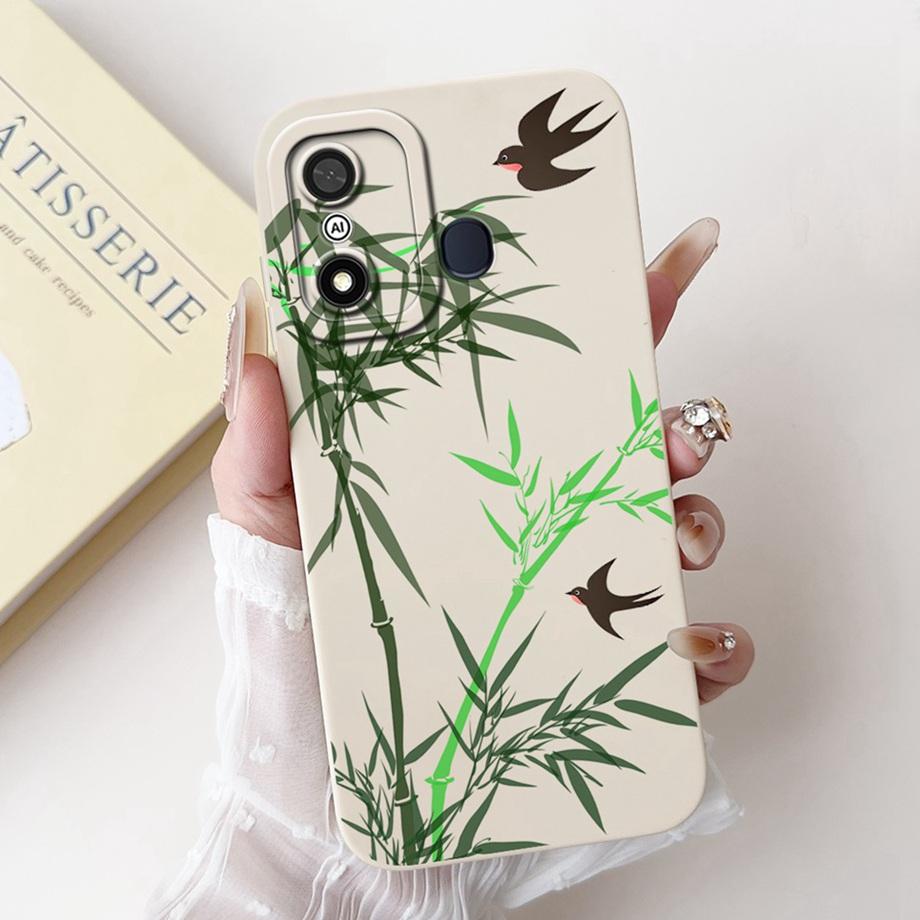 For Itel A27 A48 A25 A35 A48 A60 A60s A70 A04 Case Aesthetic Cartoon Panda Rabbit Pattern Camera Protection Matte Soft Cover