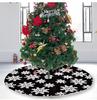 Luxurious Red Snowflake Christmas Tree Skirt In Soft Plush For Festive Celebration
