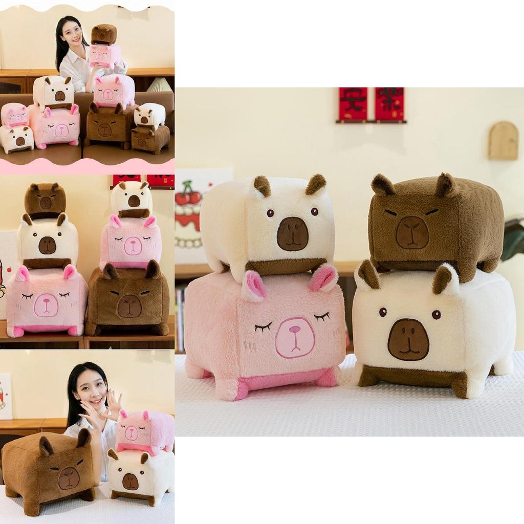 Soft Adorable Capybara Plush Toy In Brown Pink Beige Perfect For Cuddling