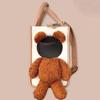 Portable Cute And Large-Capacity Pet Bags For Going Out The Bear Plush Dog Shoulder Bag Allows The Pet To Show Its Head