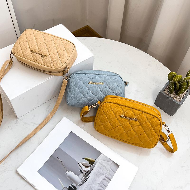 Lychee pattern embroidered camera bag, fashion small bag, women's shoulder small square bag