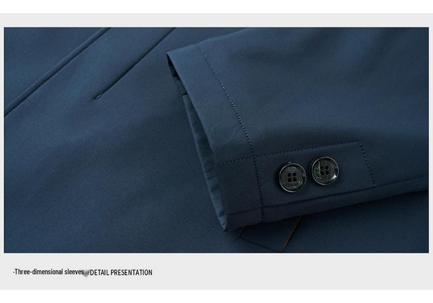 Men's Wool-Lined Cotton Jacket: Winter Business Casual, Thickened Lapel for Middle-Aged Men