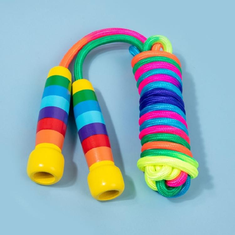 Wood Handle Jump Rope Skipping Kids 2.5/5m Adjustable Rope Skipping Fitness Rope