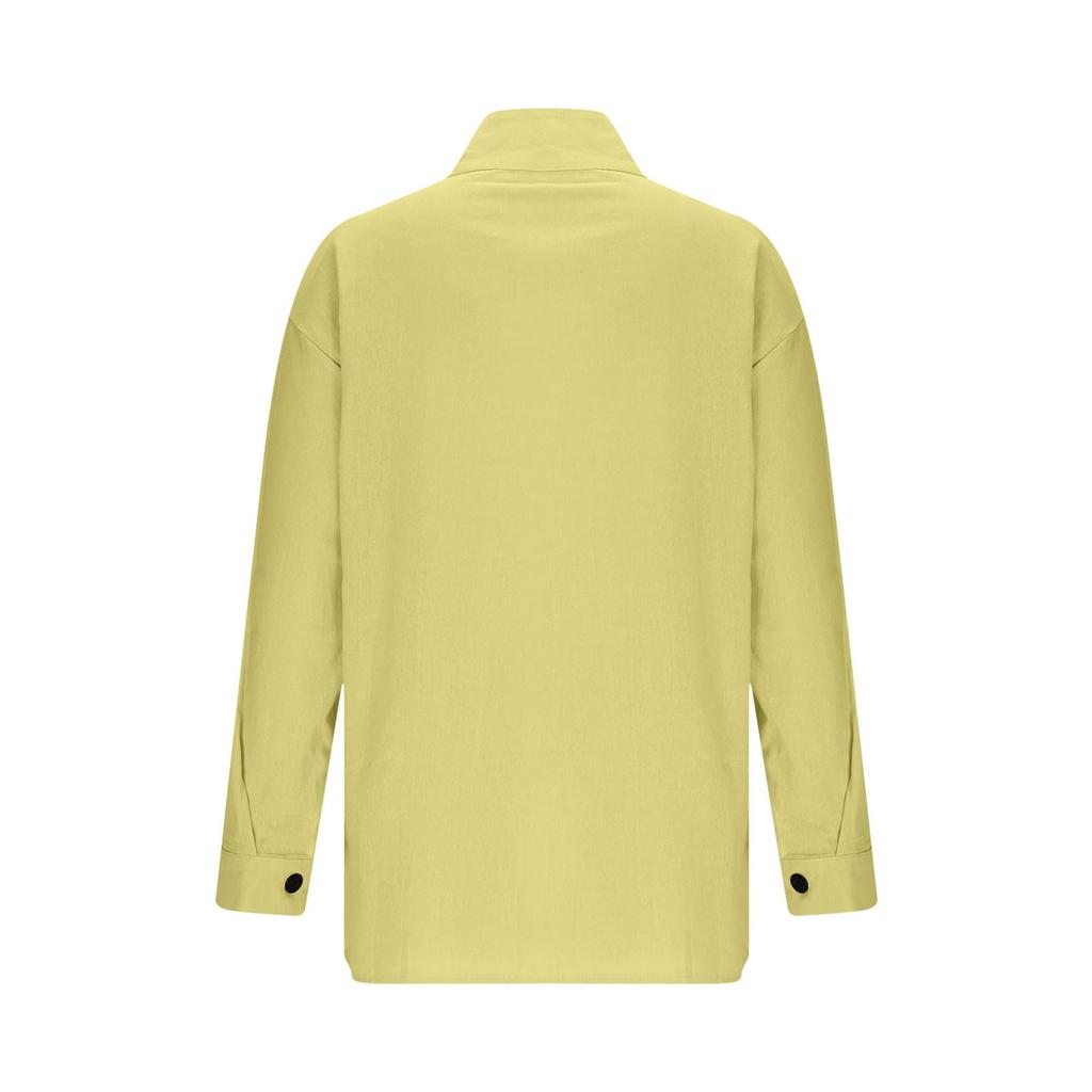 Damen Einfarbig Lässig Knopf Langärmlig Lockerer Pullover Top