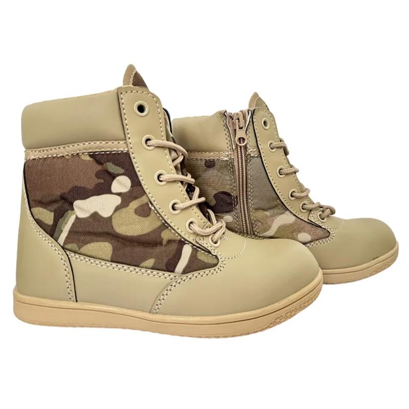 Boys Girls Summer Camp Outdoor Ankle Hiking Boots Trekking Walking Shoes Militar Work Combat Jungle Boots