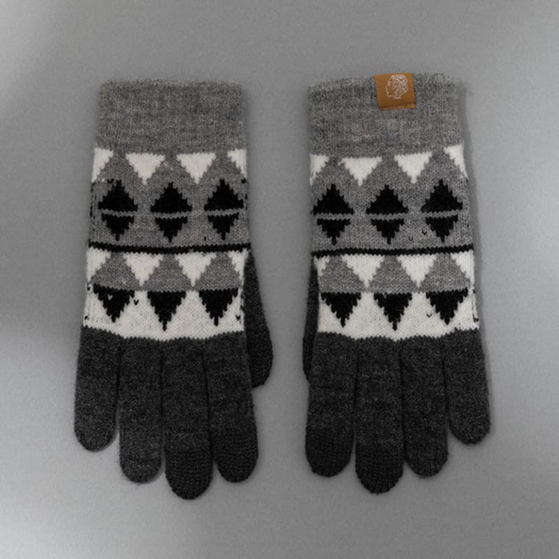 RECLOW RECLOW Argyle Pattern Gloves Gray