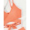 Women's 2 Piece Ribbed Bikini Set New Solid Color Wrap Cross Front Tie Back High Waisted Sexy Spaghetti Strap Summer Beach Swimwear