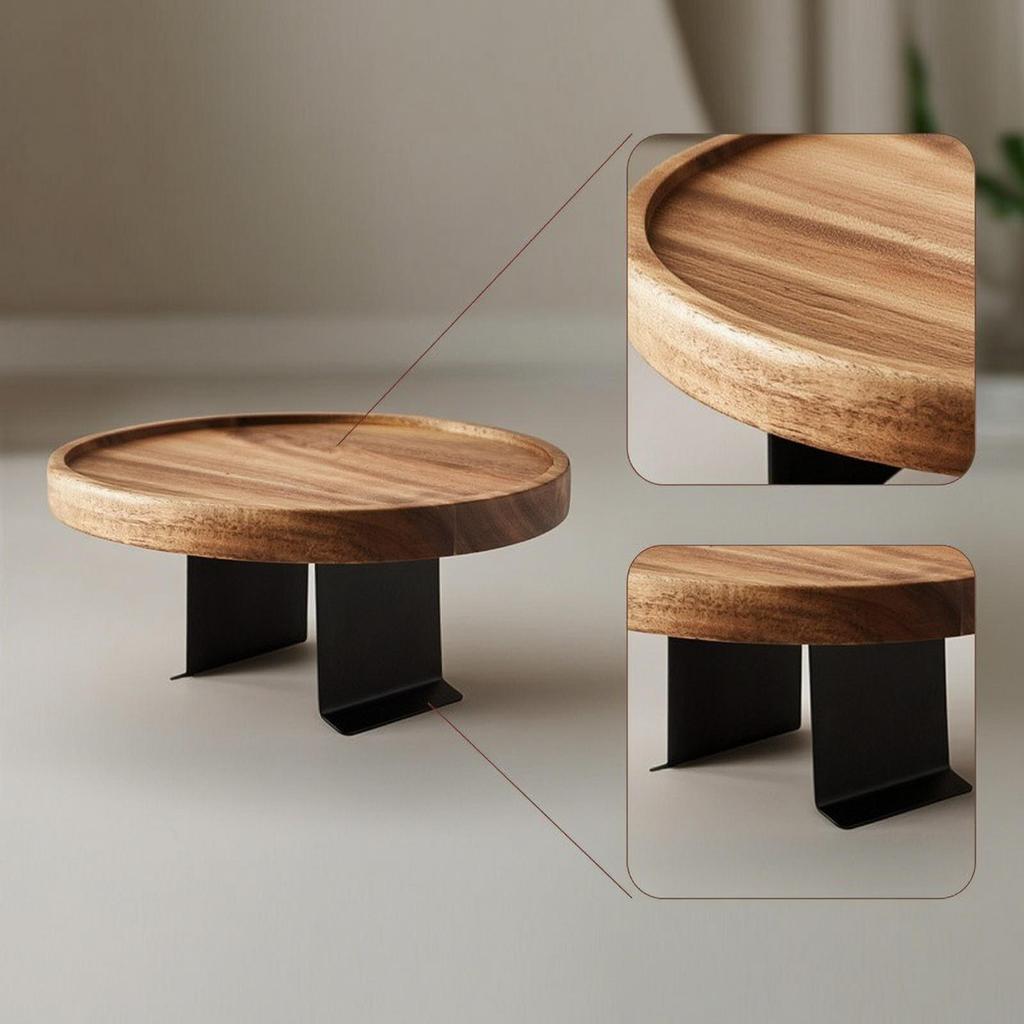 Sofa Armrest Tray Round Arm Movable Couch Table for Living Room, Small Apartment,