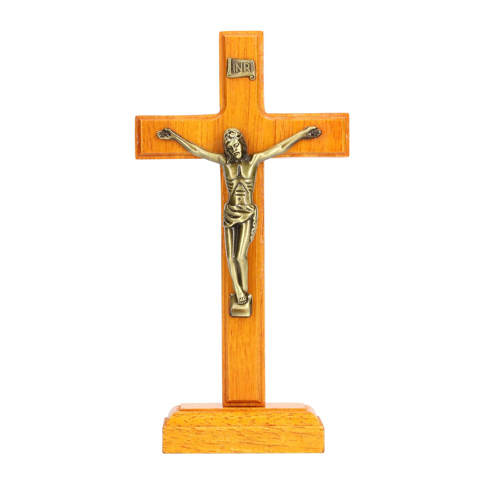 

Розп яття, дерев яна ручна робота, що стоїть, католицький Ісус, розп яття, настінний хрест, релігійний молитовний дисплей