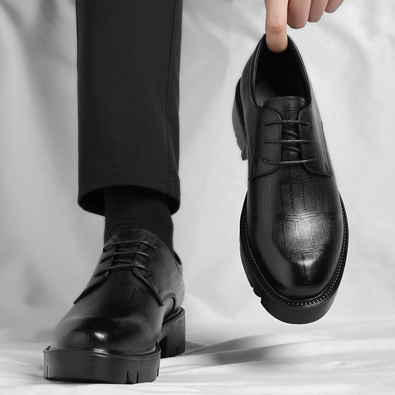 New High Quality Men Dress Shoes 5cm/8cm/10cm Hidden Elevator Formal Business Oxfords Comfortable Height Increase Leather Shoes