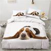Animal Lie Down Bedding Set,Boy&Girl Duvet Cover Pillow Case Gift, Home Bedroom Quilt Set Large King 260x220cm