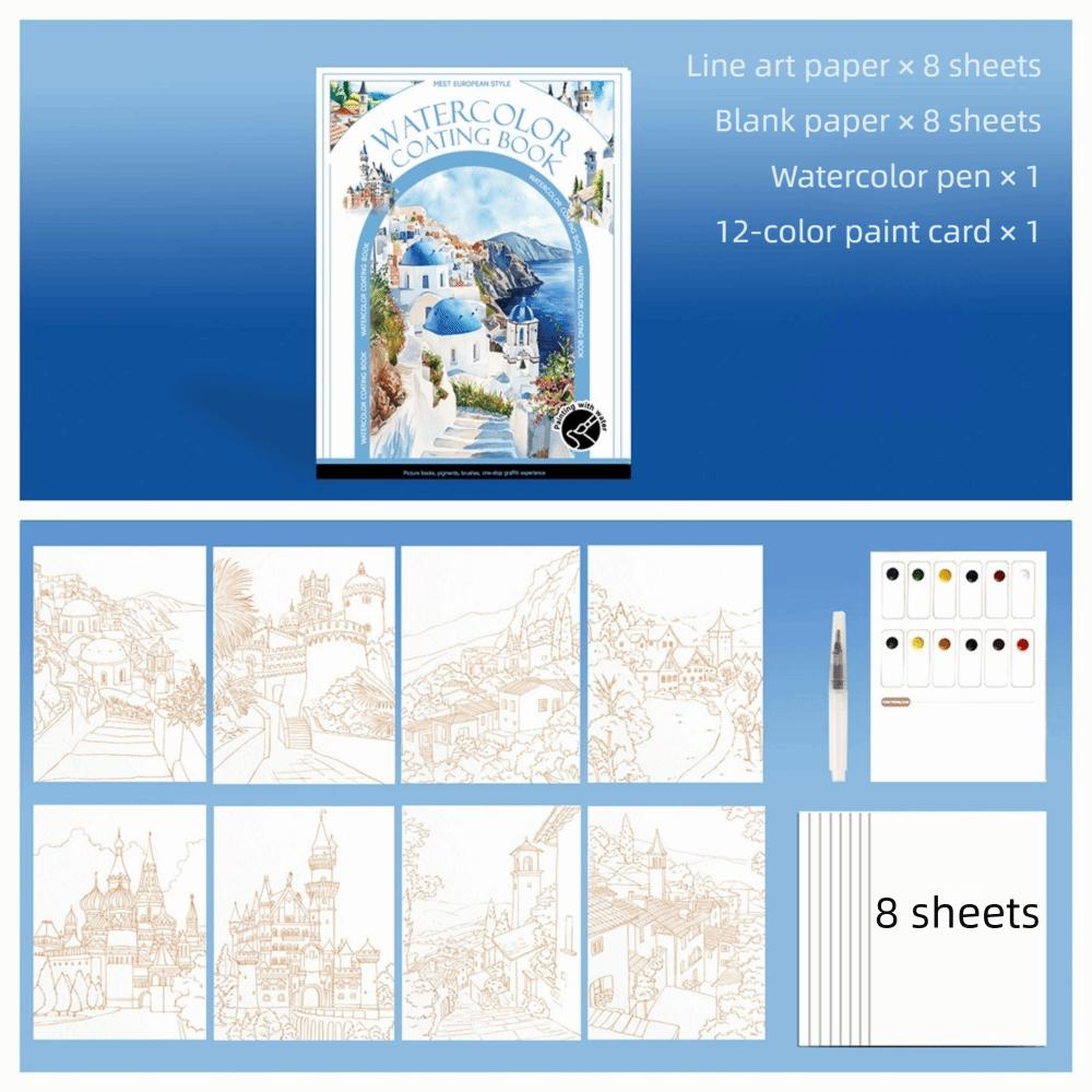 

Decompression Coloring Book Set Tri-fold Drawing Notebook New Art Painting Book Art Painting 6