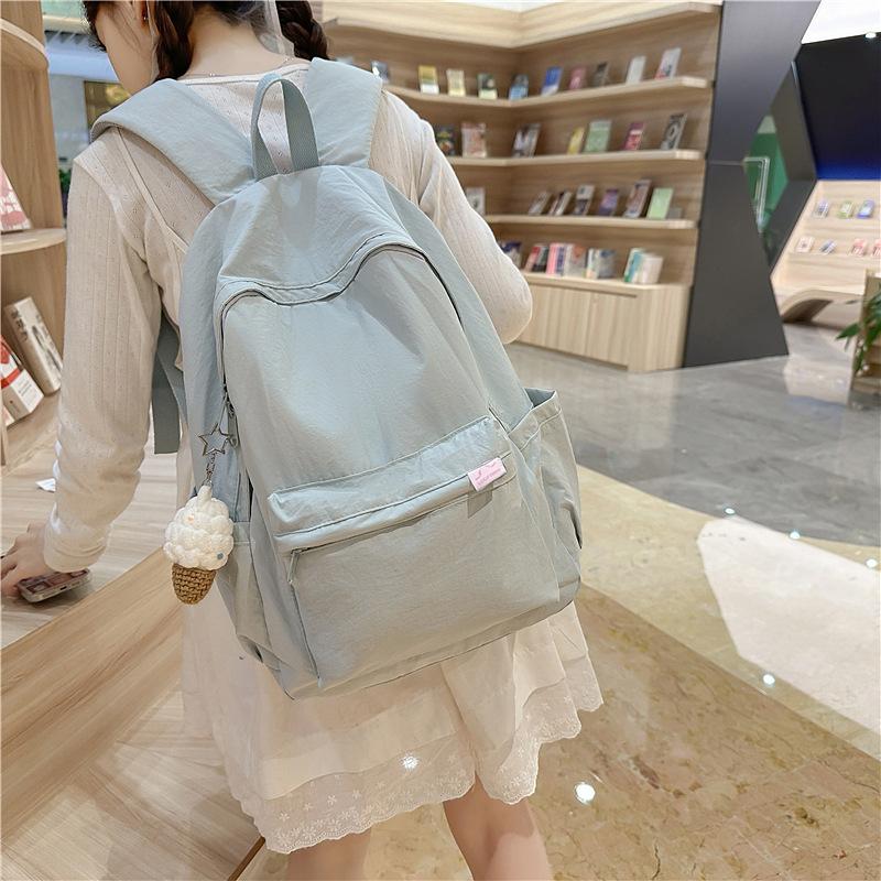 New High-value Schoolbag, Female Sweet Dopamine Candy-colored Backpack, Lightweight and Large-capacity Backpack for Junior and High School