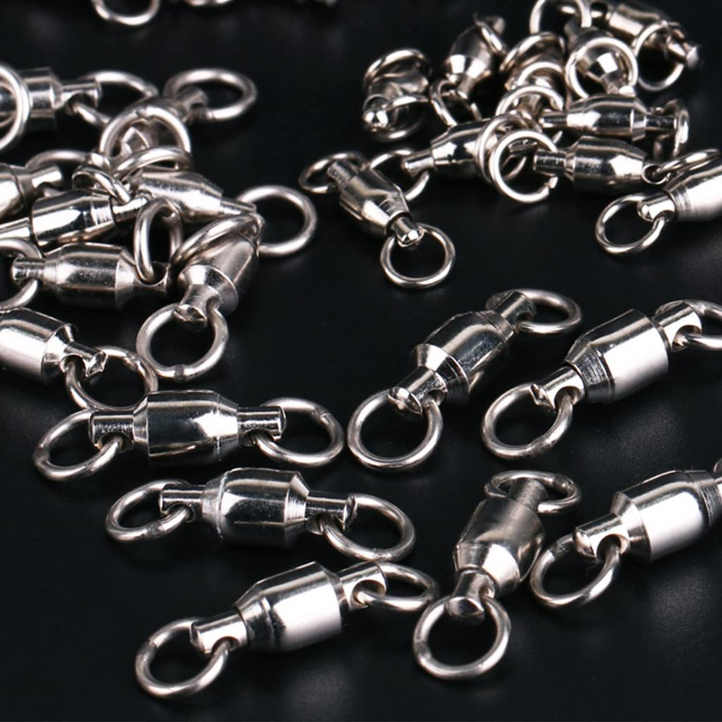 Atibin Jigging Stainless Steel Bearing Swivels for Snap Bluefish and Mountain Stream 80kg Swivels, 25-Piece Set, High-Strength Lures, Fishing,