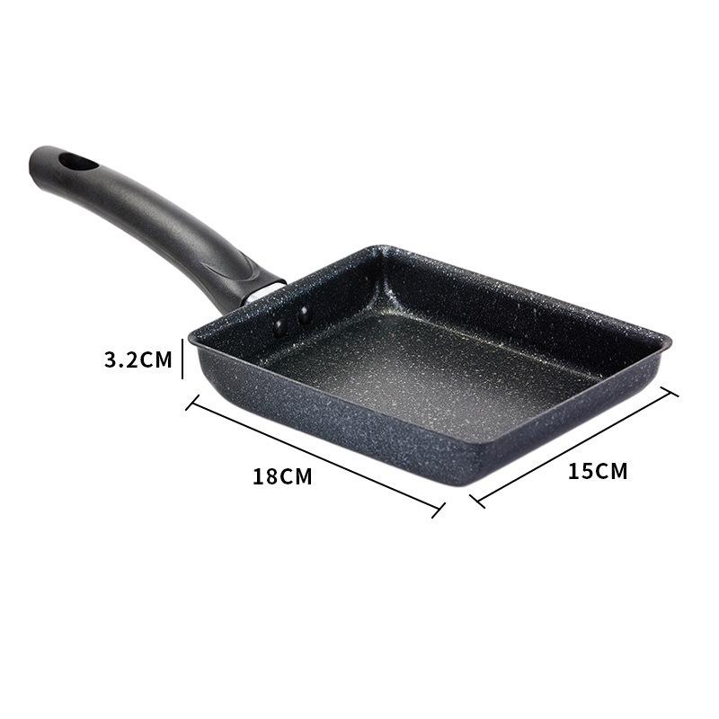 Pot Square Frying Pan Flat Bottom Mini Egg Cooker Non-stick Fried Cooking Griddle Breakfast Pan Egg Roll Frying Pan Fried Eggs