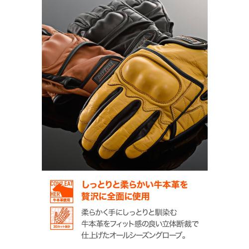 Daytona Motorcycle Gloves Spring/Summer/Autumn/Winter Genuine Leather (Cowhide) Hard Protector Compatible with Smartphones Cow Leather Protector Glove