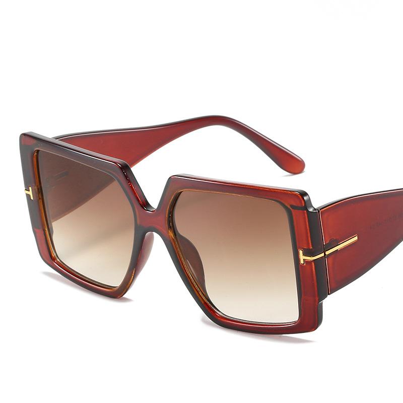 Vintage Oversized Square Gradient Sun Glasses Women Luxury Brand Outdoor Design Fashion Large Legs Sunglasses Lunette eil
