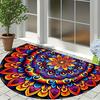 Yousheng Front Door Mat Entrance Half Circle Rug Outside Entry Welcome Mat Doormat with Non Slip Rubber Backing for Front Door Entryway