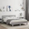VidaXL Bed Frames with Headboard and LED, Double Bed with Slatted Base, Adult Bedroom Bed, Sonoma Grey 140x200 Cm 3207551