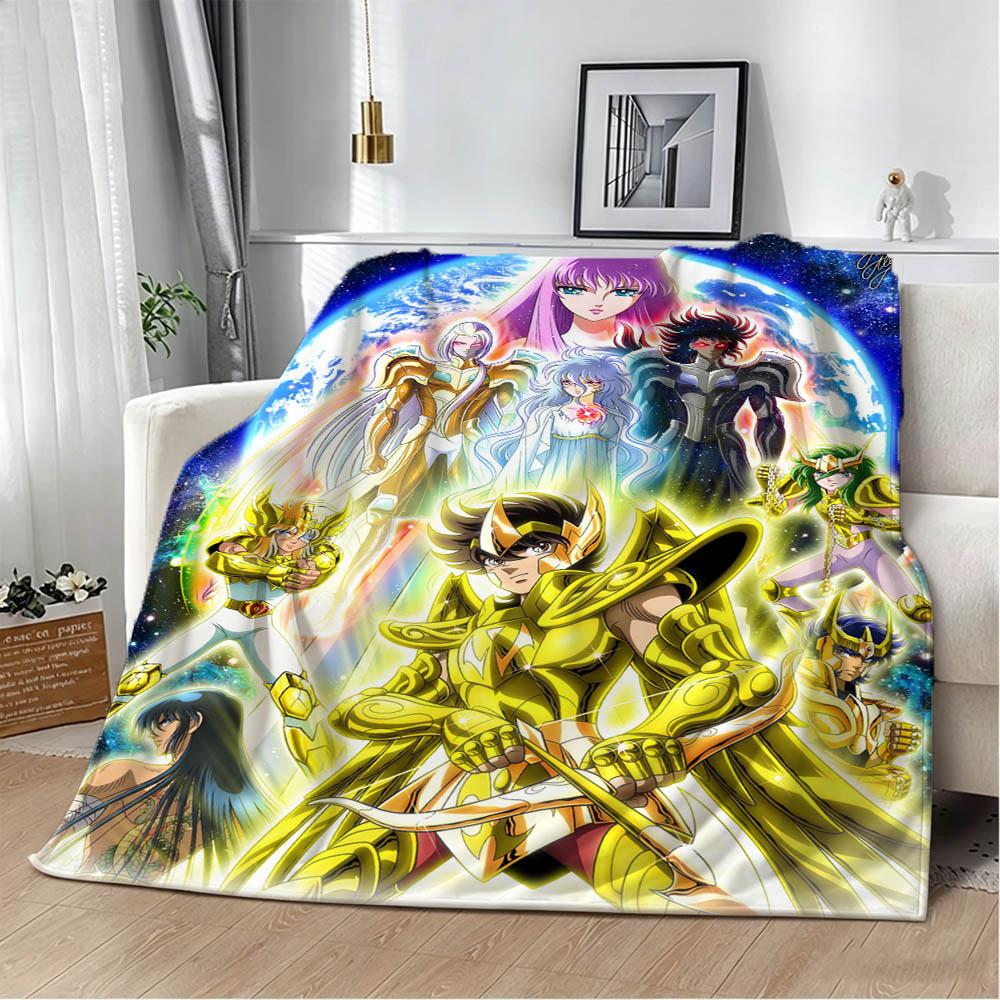 3D S-Saint S-Seiya Japan Anime Cartoon Flannel Blanket Soft Throw Blanket Art For Home Decor Bedroom Bed Sofa Picnic Fans Gifts
