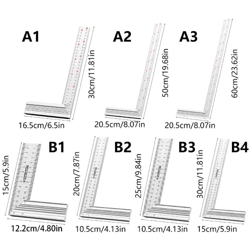 Aluminum Square Tool Right Angles Ruler Precise Marking And Measuring Capability For Professional Carpentry Tasks