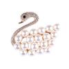 Lanhao Hot-Selling Pearl Swan Rhinestone Flower Brooch - Japanese & Korean Fashion Accessories for Women