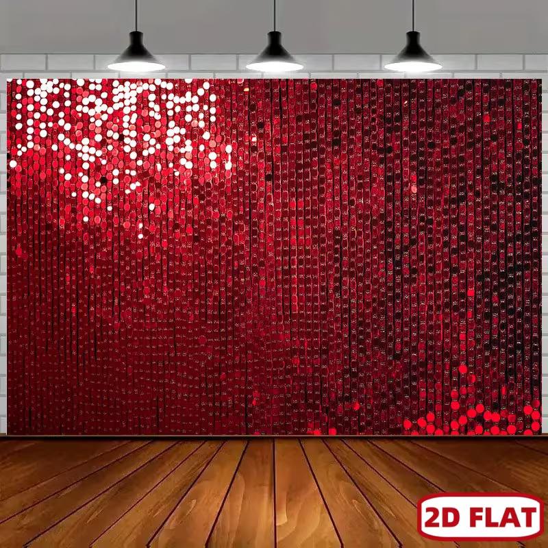 

2D Red Sequin Wall Backdrop for Indoor & Outdoor Party Decor 47.2x31.5inch/120*80cm