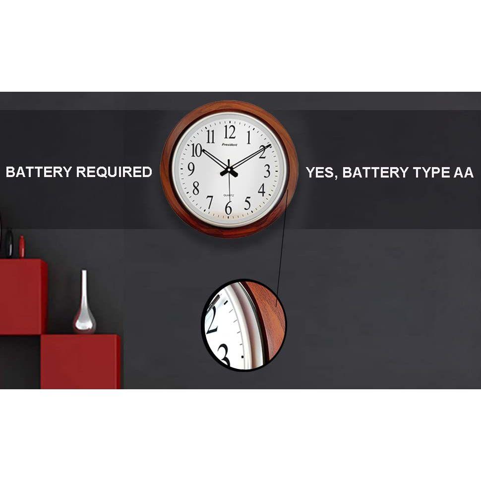 Wooden Analog Wall Clock 18-Inch (42 X 42 Cm) Home Big Size Living Room Hall Bedroom Stylish Clock