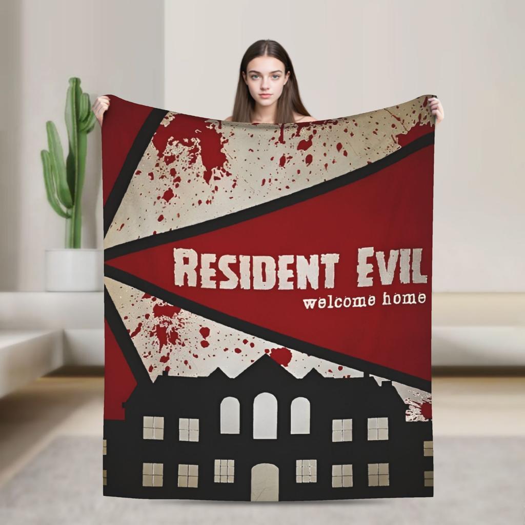 Leon Kennedy Resident 4 Remake Blankets Fleece Video Game Eviled Super Warm Throw Blankets for Bedroom Sofa Bed Rug